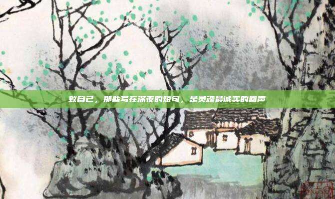 致自己,那些写在深夜的短句,是灵魂最诚实的回声