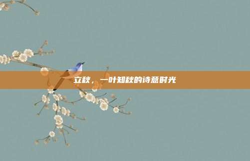 立秋,一叶知秋的诗意时光