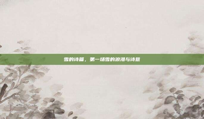 雪的诗篇,第一场雪的浪漫与诗意
