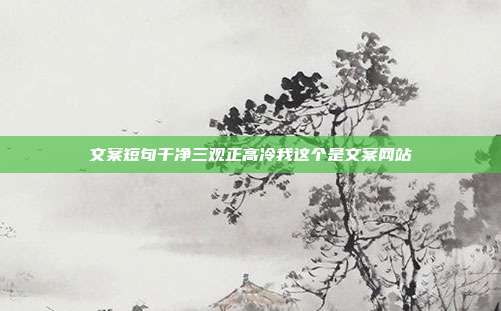 文案短句干净三观正高冷我这个是文案网站