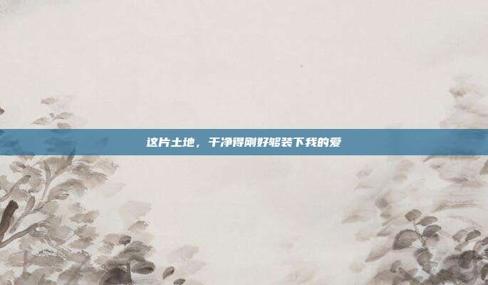 这片土地，干净得刚好够装下我的爱