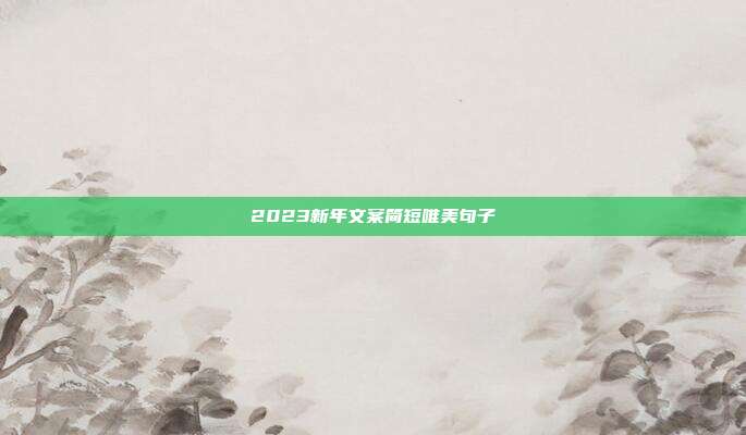 2023新年文案简短唯美句子