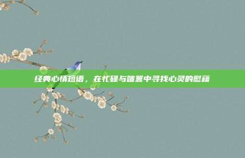 经典心情短语，在忙碌与喧嚣中寻找心灵的慰藉
