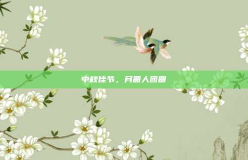 中秋佳节,月圆人团圆