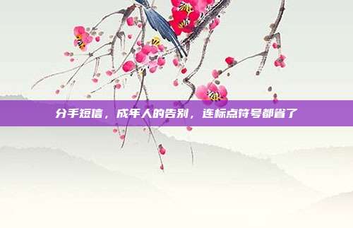 分手短信，成年人的告别，连标点符号都省了
