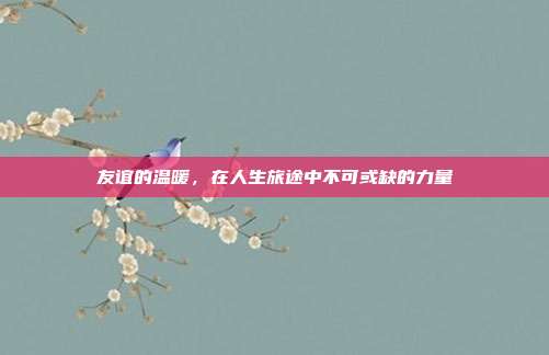 友谊的温暖，在人生旅途中不可或缺的力量