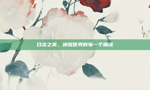 日出之美，唤醒世界的每一个角落