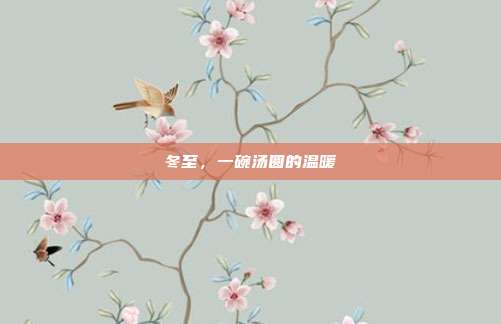 冬至，一碗汤圆的温暖