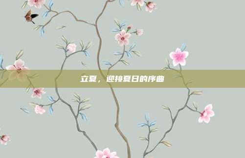 立夏，迎接夏日的序曲