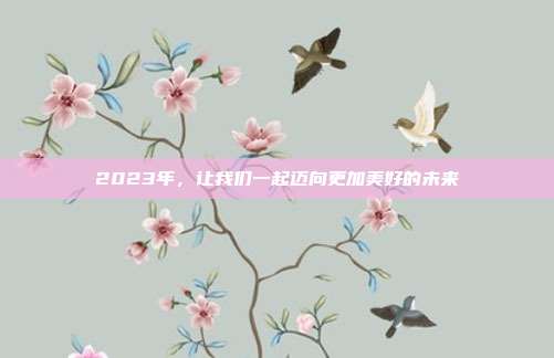 2023年，让我们一起迈向更加美好的未来