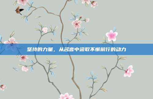 坚持的力量，从名言中汲取不懈前行的动力