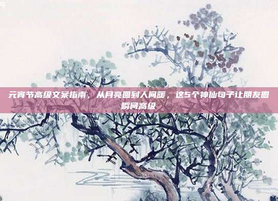 元宵节高级文案指南，从月亮圆到人间暖，这5个神仙句子让朋友圈瞬间高级