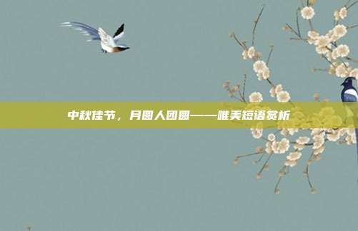 中秋佳节,月圆人团圆——唯美短语赏析