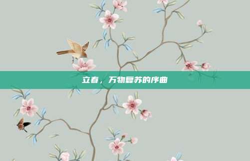 立春,万物复苏的序曲