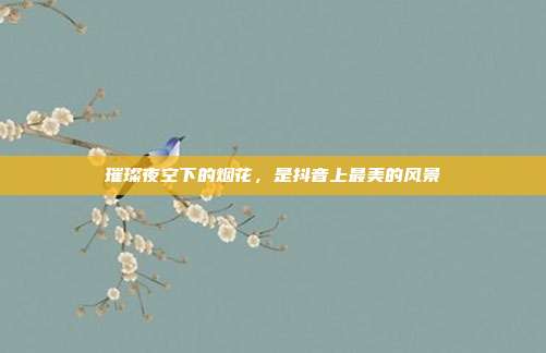 璀璨夜空下的烟花，是抖音上最美的风景