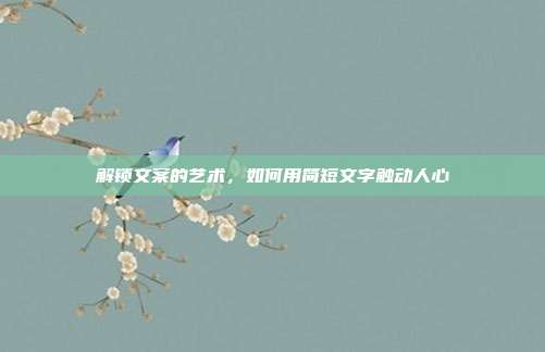 解锁文案的艺术,如何用简短文字触动人心