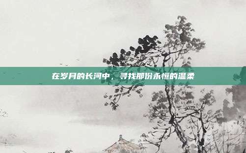 在岁月的长河中，寻找那份永恒的温柔