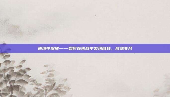 逆境中绽放——如何在挑战中发现自我,成就非凡