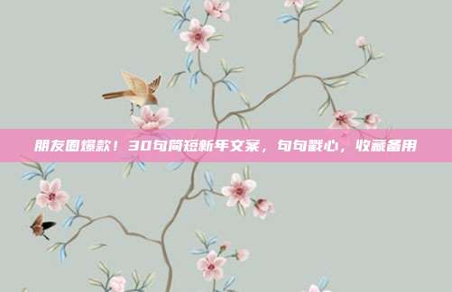 朋友圈爆款！30句简短新年文案，句句戳心，收藏备用