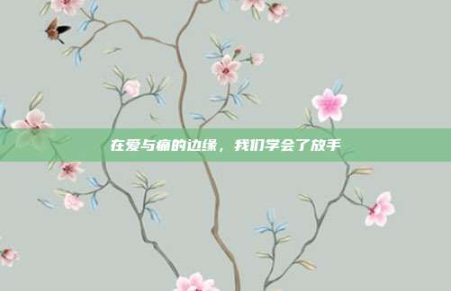 在爱与痛的边缘,我们学会了放手