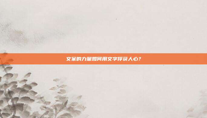 文案的力量如何用文字俘获人心？