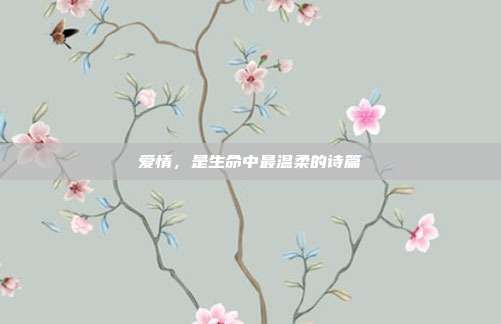 爱情,是生命中最温柔的诗篇