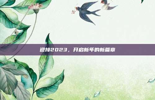 迎接2023,开启新年的新篇章