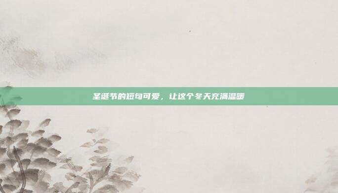 圣诞节的短句可爱,让这个冬天充满温暖