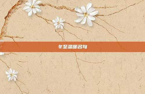 冬至温暖名句