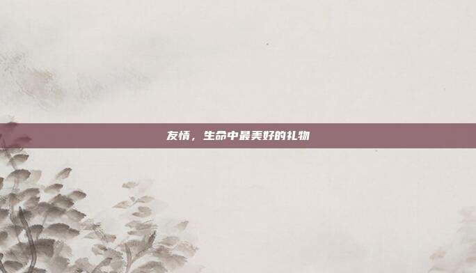 友情,生命中最美好的礼物