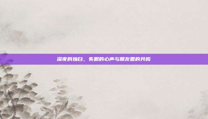 深夜的独白,失眠的心声与朋友圈的共鸣