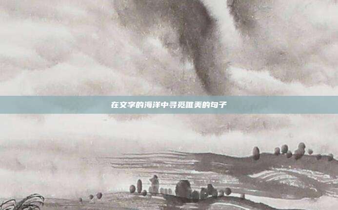 在文字的海洋中寻觅唯美的句子