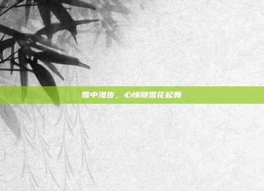 雪中漫步,心情随雪花起舞