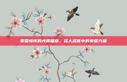 爱国情怀的光辉篇章,名人名言中的爱国力量