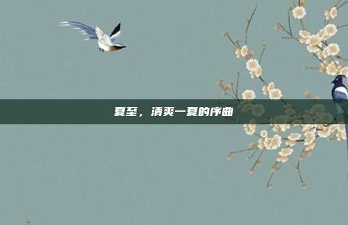 夏至,清爽一夏的序曲