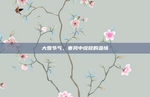 大雪节气,寒风中绽放的温情