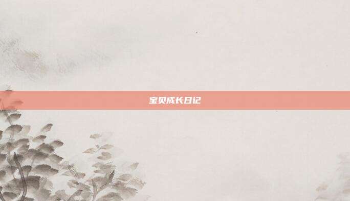 宝贝成长日记