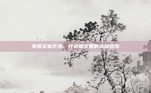 掌握文案艺术,打造朋友圈的高级短句