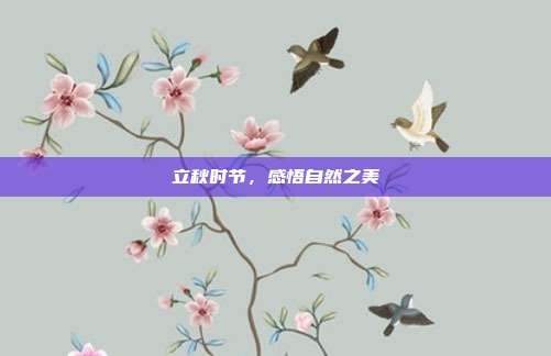 立秋时节,感悟自然之美