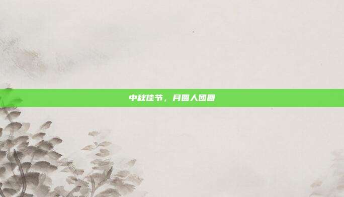 中秋佳节,月圆人团圆