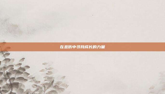 在悲伤中寻找成长的力量