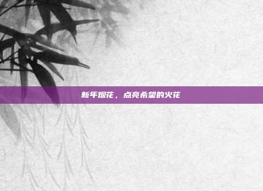 新年烟花,点亮希望的火花