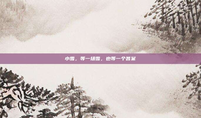 小雪，等一场雪，也等一个答案