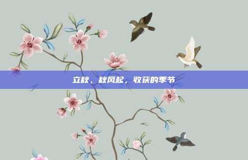 立秋,秋风起,收获的季节