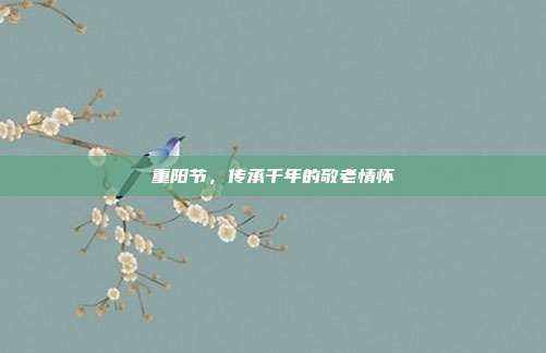 重阳节,传承千年的敬老情怀