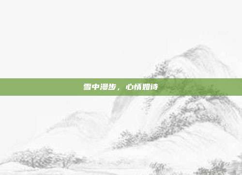 雪中漫步,心情如诗