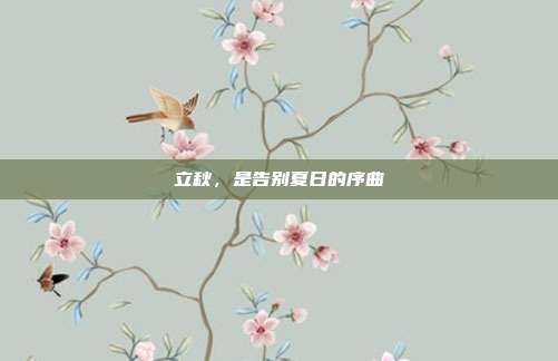 立秋,是告别夏日的序曲