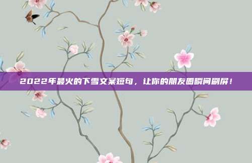 2022年最火的下雪文案短句，让你的朋友圈瞬间刷屏！