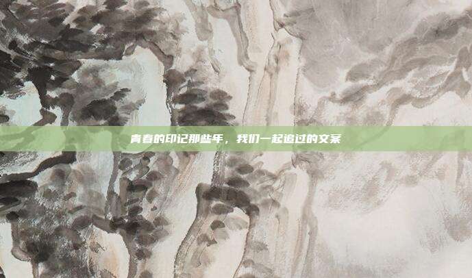 青春的印记那些年，我们一起追过的文案