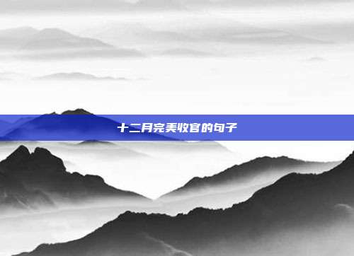 十二月完美收官的句子